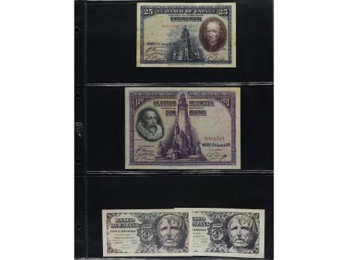 Lote 42 billetes. 1906 a 1980. Destacan: 25 pesetas septiemb