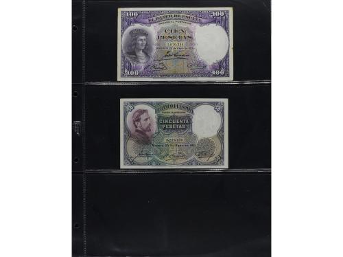 Lote 42 billetes. 1906 a 1980. Destacan: 25 pesetas septiemb