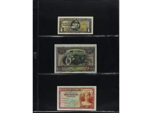 Lote 42 billetes. 1906 a 1980. Destacan: 25 pesetas septiemb