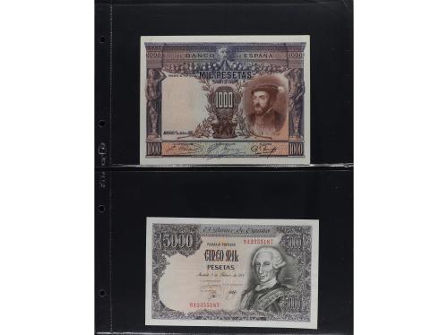 Lote 42 billetes. 1906 a 1980. Destacan: 25 pesetas septiemb