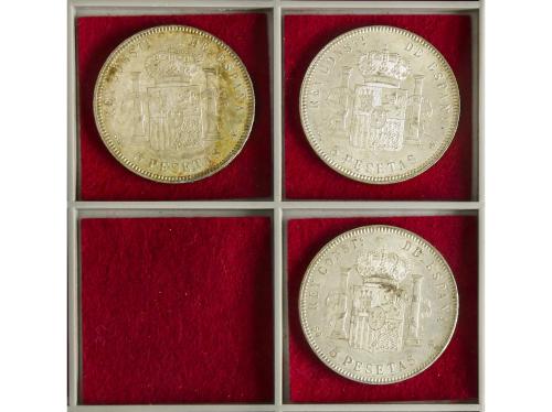 ALFONSO XIII. Lote 3 monedas 5 Pesetas. 1899 (*18-99). S.G.-