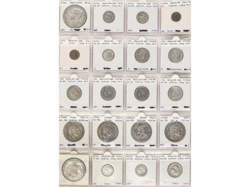 LOTES y COLECCIONES. Lote 70 monedas. MONARQUÍA HISPÁNICA a 