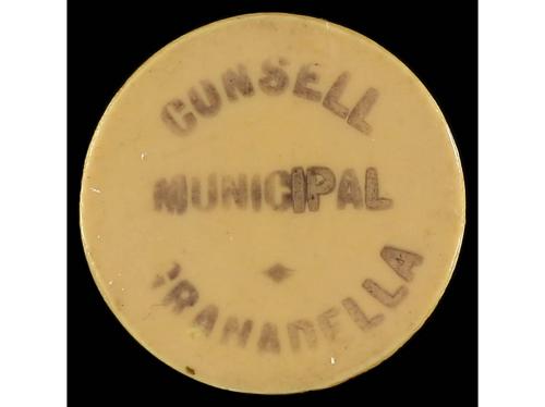 CATALUNYA. 1 Pesseta. C.M. de GRANADELLA. Disco de Celuloide