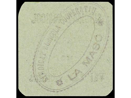 CATALUNYA. 10 Cèntims. SINDICAT AGRICOL MASÓ. Cartón. Sello 