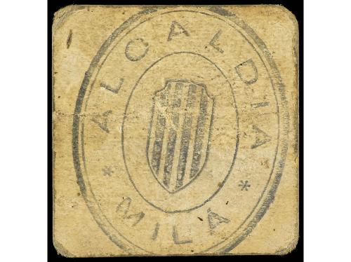 CATALUNYA. 1 Pesseta. Aj. de MILÀ. Cartón. (algo sucio). EXT