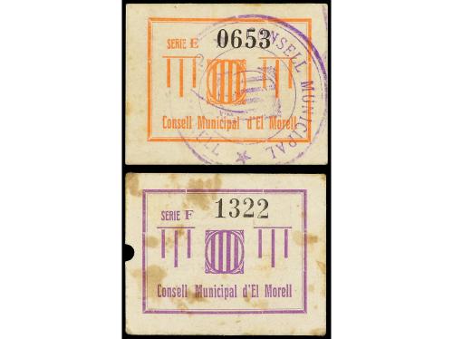 CATALUNYA. Lote 2 billetes 50 Cèntims y 1 Pesseta. Juny 1937