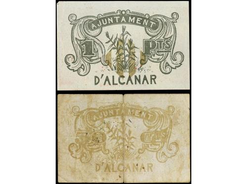 CATALUNYA. Lote 2 billetes 50 Cèntims y 1 Pesseta. 1 Juny 19