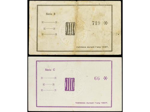 CATALUNYA. Lote 2 billetes 25 y 50 Cèntims. 28 Gener 1937. A