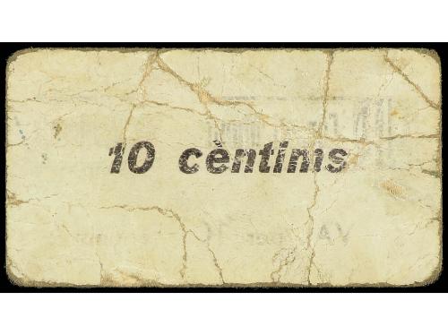 CATALUNYA. 10 Cèntims. C.M. de RIUDECOLS. Cartulina. Sin sel