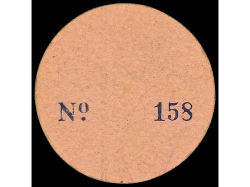 CATALUNYA. 50 Cèntims. Aj. de SANAÜJA. Cartón redondo. RARÍS