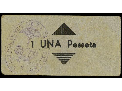 CATALUNYA. 1 Pesseta. Aj. de LA SELVA DEL CAMP. Cartón. (Man