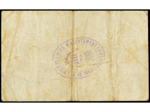 CATALUNYA. 1 Pesseta. Abril 1937. Aj. de SENTMANAT. (Algo su