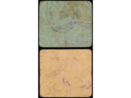 CATALUNYA. Lote 2 billetes 25 Cèntims y 1 Pesseta. Aj. d´ AL