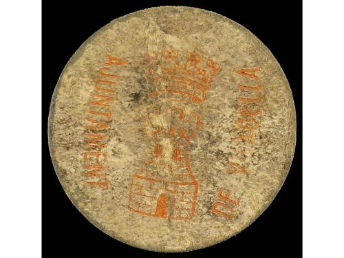 CATALUNYA. 25 Cèntims. Aj. de VILABELLA. Cartón redondo. (Su