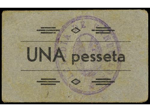 CATALUNYA. 1 Pesseta. Aj. de VANDELLÓS. Cartón. AT-2703. MBC