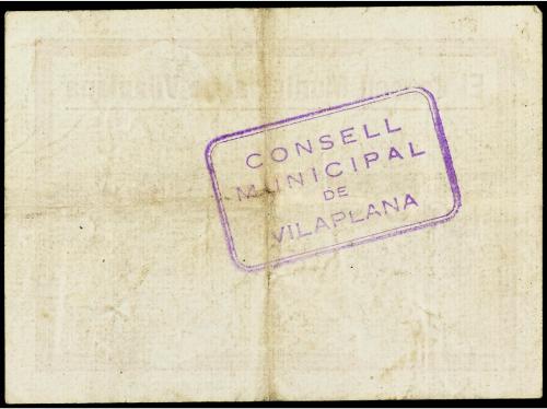 CATALUNYA. 1 Pesseta. Febrer 1938. C.M. de VILAPLANA. RARÍSI