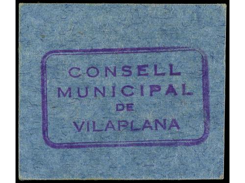 CATALUNYA. 1 Pesseta. C.M. de VILAPLANA. Cartón. RARO. AT-28