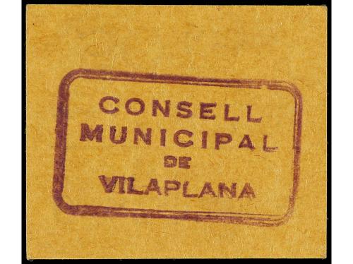 CATALUNYA. 50 Céntims. C.M. de VILAPLANA. Cartón. RARO. AT-2