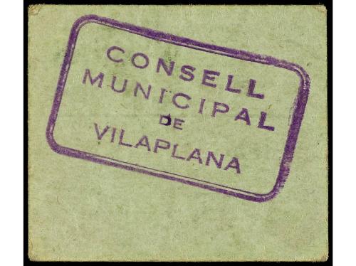 CATALUNYA. 25 Céntims. C.M. de VILAPLANA. Cartón. RARO. AT-2