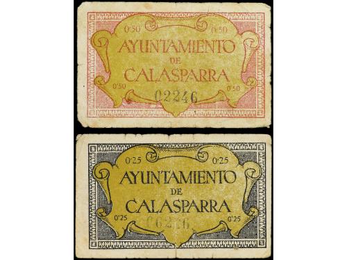 MURCIA. Lote 2 billetes 25 y 50 Céntimos. 2 junio 1937. Ay. 