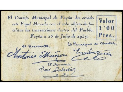 ARAGÓN-FRANJA DE PONENT. 1 Peseta. 15 Agosto 1937. C.M. de F