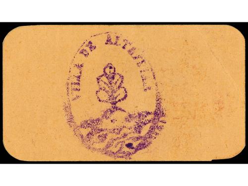 CATALUNYA. 1 Pesseta. Aj d´ ALTAFULLA. Cartulina. Sello tamp