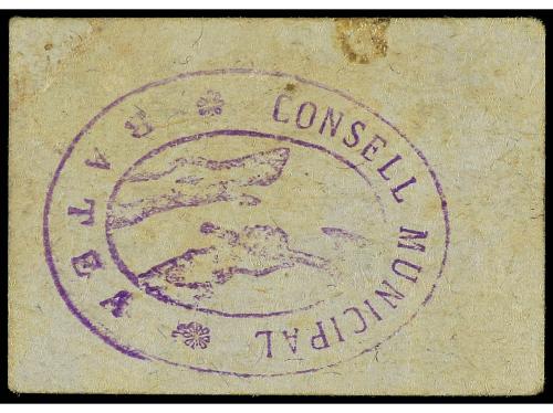 CATALUNYA. 35 Cèntims. Aj. de BATEA. Cartón. Con sello tampó