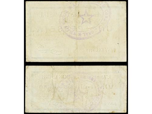 CATALUNYA. Lote 2 billetes 25 Cèntims y 1 Pesseta. Juny 1937
