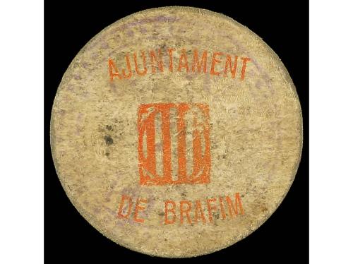 CATALUNYA. 1 Pesseta. Aj. de BRÀFIM. Cartón redondo. (Algo s