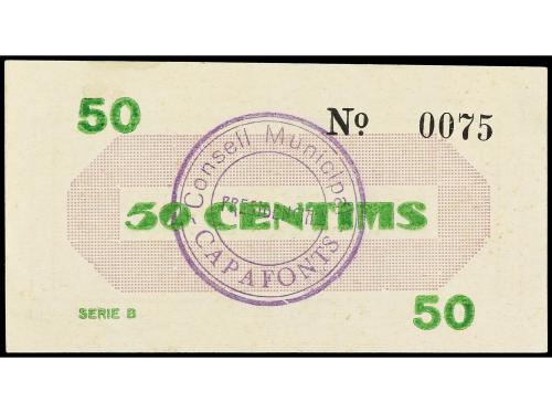 CATALUNYA. 50 Cèntims. C.M. de CAPAFONTS. Sin firmas y con s