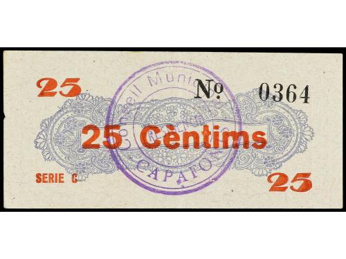CATALUNYA. 25 Cèntims. C.M. de CAPAFONTS. Sin firmas y con s