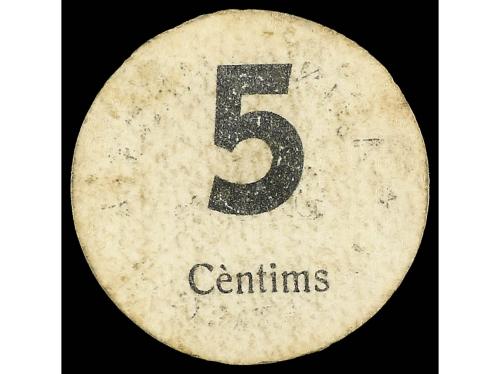 CATALUNYA. 5 Cèntims. Aj. de LA FATARELLA. Cartón redondo. S