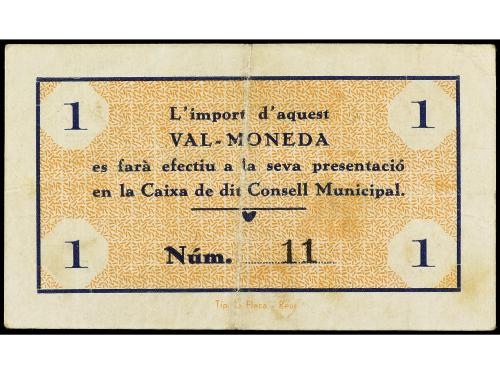 CATALUNYA. 1 Pesseta. Juny 1937. C.M. de LA FEBRÓ. (Algo suc