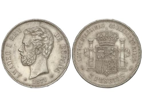 AMADEO I. 5 Pesetas. 1971 (*18-75). D.E.-M. (Leves rayitas).