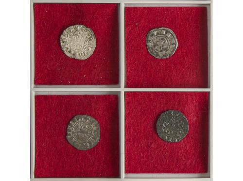 MONEDAS MEDIEVALES. Lote 4 monedas Dinero, Noven (2), Pepion