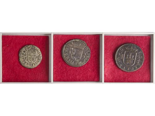 LOTES y COLECCIONES. Lote 3 monedas 8 (2) y 16 Maravedís. 16