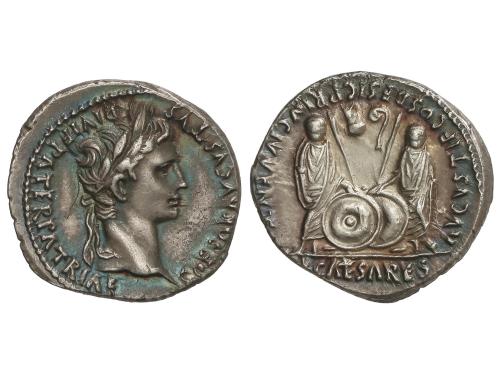 IMPERIO ROMANO. Denario. 7-6 a.C. AUGUSTO. Anv.: AUGUSTO. CA