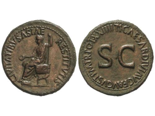 IMPERIO ROMANO. Sestercio. 22-23 d.C. TIBERIO. Anv.: CIVITAT