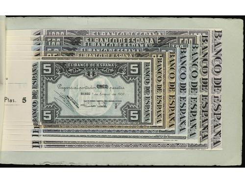 GUERRA CIVIL, ZONA REPUBLICANA. Lote 6 billetes 5, 10, 25, 5