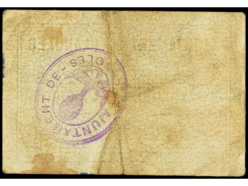 CATALUNYA. 1 Pesseta. Aj. de PLANOLES. Cartón. Serie B. (Man