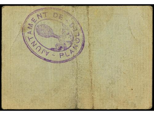 CATALUNYA. 50 Cèntims. Aj. de PLANOLES. Cartón. (Manchitas).