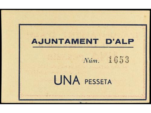 CATALUNYA. 1 Pesseta. 26 Maig 1937. Aj. d´ ALP. MUY ESCASO. 