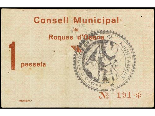 CATALUNYA. 1 Pesseta. 23 Juliol 1937. C.M. de ROQUES D´ OSON