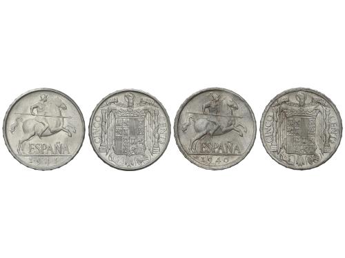 ESTADO ESPAÑOL. Lote 2 monedas 5 Céntimos. 1940 y 1941. EBC 