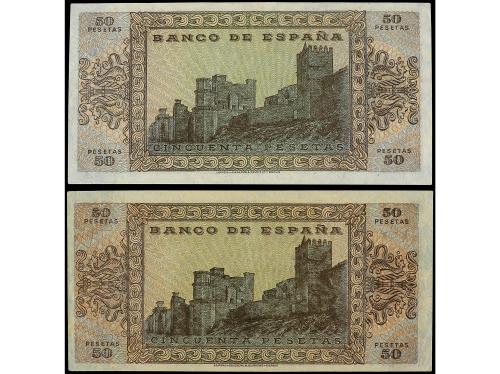ESTADO ESPAÑOL. Lote 2 billetes 50 Pesetas. 20 Mayo 1938. Ca