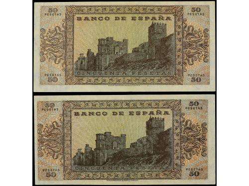 ESTADO ESPAÑOL. Lote 2 billetes 50 Pesetas. 20 Mayo 1938. Ca
