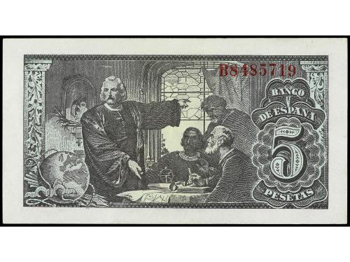 ESTADO ESPAÑOL. 5 Pesetas. 13 Febrero 1943. Isabel La Católi