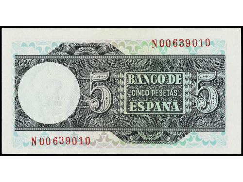 ESTADO ESPAÑOL. 5 Pesetas. 15 Marzo 1948. Elcano. Serie N, ú