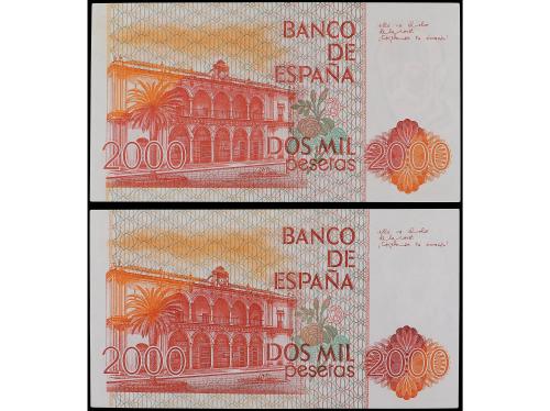 JUAN CARLOS I. Lote 2 billetes 2.000 Pesetas. 22 Julio 1980.