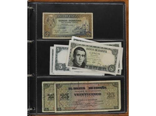 Lote 100 billetes 1 a 10.000 Pesetas. 1906 a 1985. Pequeña c